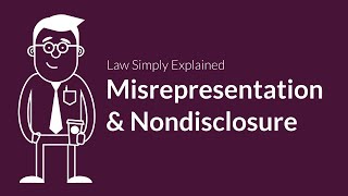 Misrepresentation and Nondisclosure  Contracts  Defenses amp Excuses [upl. by Nnylidnarb874]