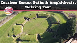 CAERLEON ROMAN BATHS amp AMPHITHEATRE WALES  Walking Tour  Pinned on Places [upl. by Ahsac]