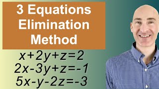 Solving Systems of 3 Equations Elimination [upl. by Enetsirk993]