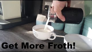 How to Get More Froth from Your Nespresso Coffee Aeroccino  Nespresso tips and help [upl. by Ahsenad]